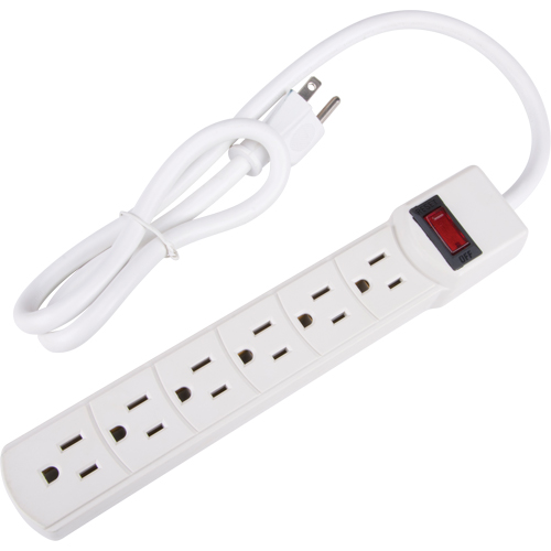 Surge Suppressor, 6 Outlets, 200 J, 1875 W, 3' Cord Ontario Packaging