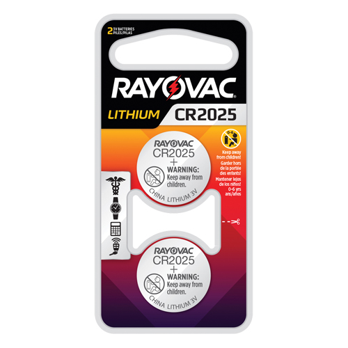 Piles boutons au lithium CR2025, 3 V Ontario Packaging