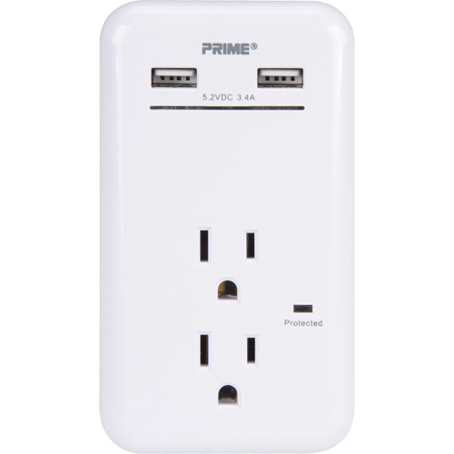 Prime&reg; USB Charger with Surge Protector Ontario Packaging