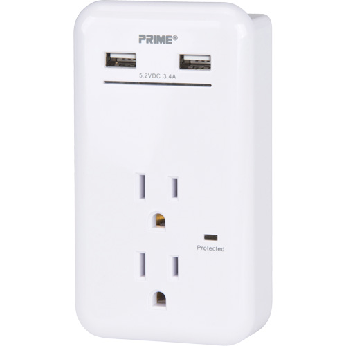 Prime&reg; USB Charger with Surge Protector Ontario Packaging