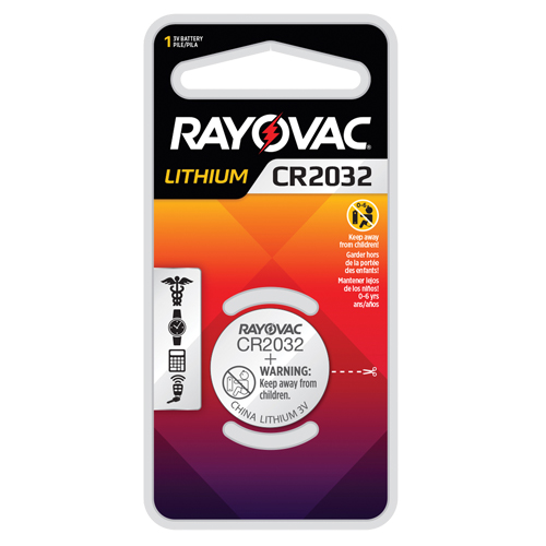 CR2032 Lithium Coin Cell Battery, 3 V Ontario Packaging