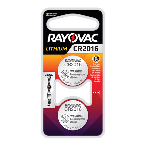 Piles bouton au lithium CR2016, 3 V Ontario Packaging