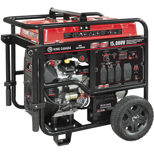 V-Twin Gasoline Generator, 15000 W Surge, 12500 W Rated, 120 V/240 V, 40 L Tank Ontario Packaging