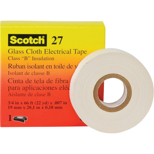 Scotch&reg; 27 Glass Cloth Electrical Tape, 12 mm (1/2") W x 20 m (66') L Ontario Packaging