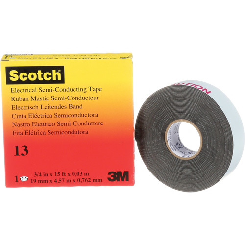 Ruban isolant semi-conducteur Scotch, 19 mm (3/4") x 4,6 m (15'), Noir, 30 mils Ontario Packaging