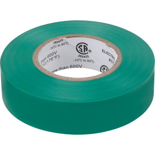 Ruban isolant, 19 mm (3/4") x 18 m (60'), Vert, 7 mils Ontario Packaging