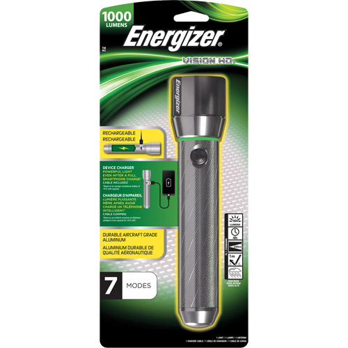 Lampe de poche Vision HD Focus, DEL, 1000 lumens, Piles Rechargeable Ontario Packaging