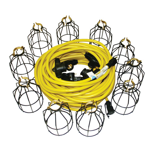 LED Stringlights, 10 Lights, 100' L, Metal Housing Ontario Packaging
