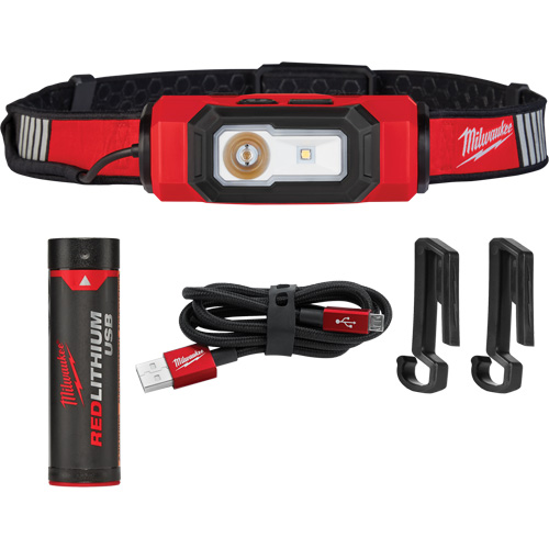 Beacon USB Hard Hat Light, LED, 600 Lumens, 2 Hrs. Run Time, Rechargeable Batteries Ontario Packaging
