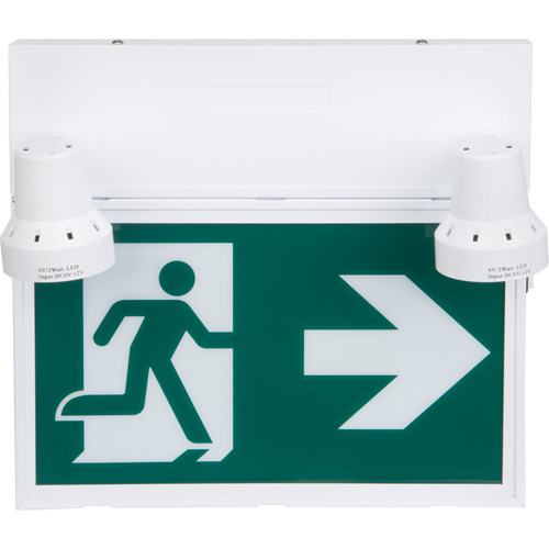 Running Man Sign with Security Lights, LED, Battery Operated/Hardwired, 12-1/10" L x 11" W, Pictogram Ontario Packaging