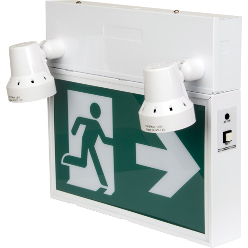 Running Man Sign with Security Lights, LED, Battery Operated/Hardwired, 12-1/10" L x 11" W, Pictogram Ontario Packaging