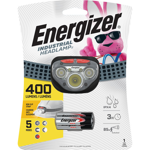 Lampe frontale avec mise au point Vision HD+, DEL, 400 lumens, 3 hres de fonctionnement, piles AAA Ontario Packaging