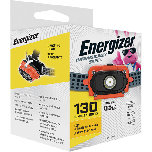 Intrinsically Safe&reg; Headlamp, LED, 130 Lumens, 6 Hrs. Run Time, AAA Batteries Ontario Packaging