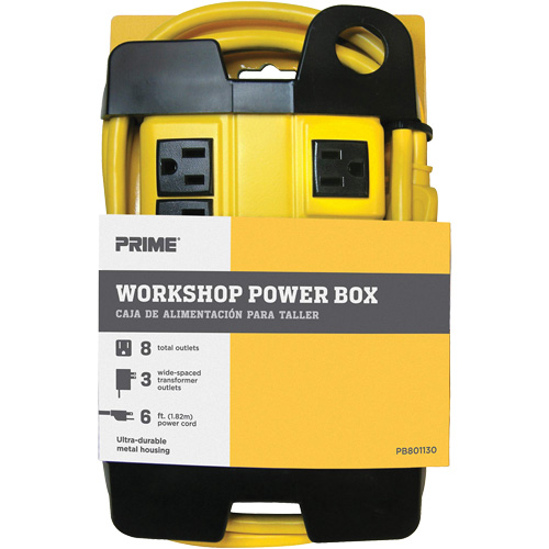 Workshop Power Box, 8 Outlet(s), 6', 15 Amps, 1875 W, 125 V Ontario Packaging