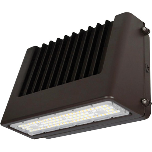 Wall Pack Light Fixture, LED, 120 V, 80 W, 6.5" H x 9.3" W x 14.4" D Ontario Packaging