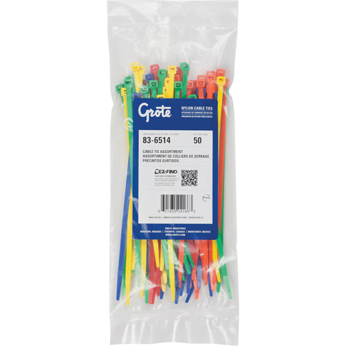 Nylon Cable Ties, 8" Long, 50 lbs. Tensile Strength Ontario Packaging