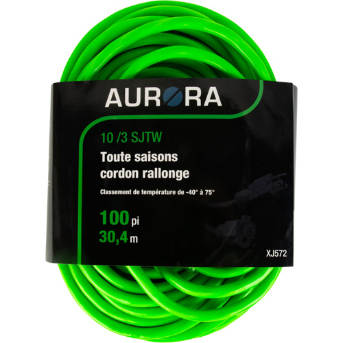 Cordon rallonge de calibre industriel, Toutes saisons, SJTW, AWG 10/3, 15 A, 100' Ontario Packaging