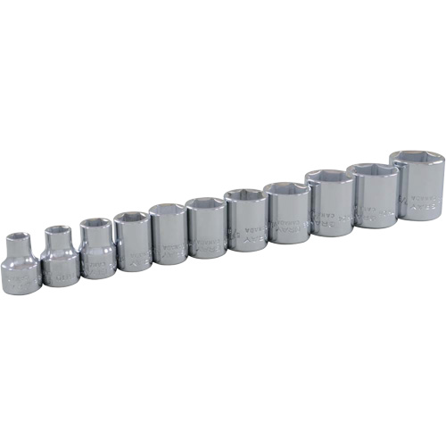 SAE Socket Set, 11 Pcs, 3/8" Drive Size Ontario Packaging