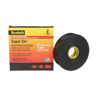 Scotch&reg; Super 33+ Vinyl Electrical Tape, 19 mm (3/4") x 33 m (108'), Black, 7 mils Ontario Packaging