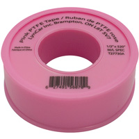 Teflon&reg; Tape, 520" L x 1/2" W, Pink Ontario Packaging