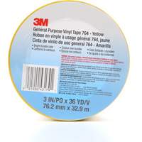 Ruban en vinyle pour travaux g&eacute;n&eacute;raux 764, 76 mm (3") la x 32,9 m (108') lo, 5 mils, Jaune Ontario Packaging