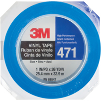 Ruban en vinyle 471, 25,4 mm (1") la x 32,9 m (108') lo, 5,3 mils, Bleu Ontario Packaging