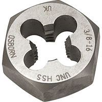 &eacute;crou-fili&egrave;re hexagonal, dia. 7/10", Filet de 1/4"-28, Acier rapide Ontario Packaging
