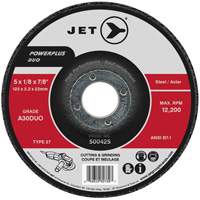 Powerplus DUO Cutting/Grinding Wheel, 4-1/2" x 1/8", 7/8" Arbor, Type 27, A30DUO Grit Ontario Packaging