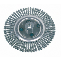 Knot Wire Wheel Brushes - Stringer Bead, 4-7/8" Dia., 0.02" Fill, 5/8"-11 Arbor, Steel Ontario Packaging