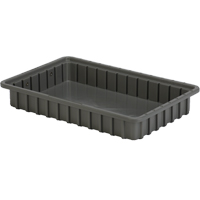 Divider Box&reg; Containers, Polyethylene, 16.5" W x 10.9" D x 2.5" H, Grey Ontario Packaging
