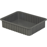 Divider Box&reg; Containers, Polyethylene, 22.4" W x 17.4" D x 5" H, Grey Ontario Packaging