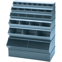 Bacs sectionnels superposables, Cap. 100 lb, 37" la x 24" p x 11" h, Bleu Ontario Packaging