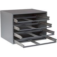 Compartment Box Cabinets, Steel, 4 Slots, 20" W x 15-3/4" D x 15" H, Grey CA965 | Ontario Packaging