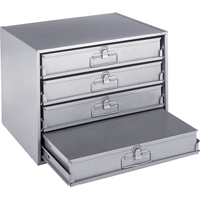 Compartment Box Cabinets, Steel, 4 Slots, 20" W x 15-3/4" D x 15" H, Grey CA965 | Ontario Packaging