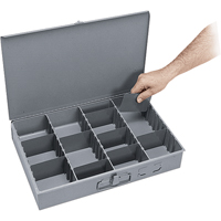 Boîtes &agrave; compartiments ajustables, Acier, Variable compartiments, 18" la x 12" p, 3" h, Gris Ontario Packaging