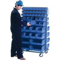 Double-Sided Mobile Bin Rack, Double-sided, 96 bins, 36" W x 24" D x 63" H Ontario Packaging
