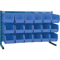Louvered Rack with Bins, 18 Bins, 8-1/4" W x 36" D x 22" H Ontario Packaging