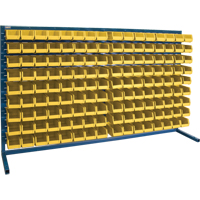 Louvered Rack with Bins, 144 Bins, 72" W x 15" D x 40" H Ontario Packaging