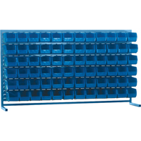 Louvered Rack with Bins, 72 Bins, 72" W x 15" D x 40" H Ontario Packaging