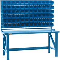 Louvered Rack with Bins, 36 Bins, 72" W x 15" D x 40" H Ontario Packaging