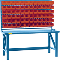 Louvered Rack with Bins, 36 Bins, 72" W x 15" D x 40" H Ontario Packaging