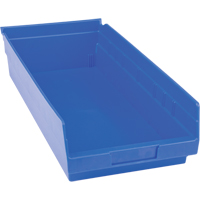 Plastic Shelf Bins, 8-3/8" W x 4" H x 17-7/8" D, Blue, 20 lbs. Capacity CB402 | Ontario Packaging