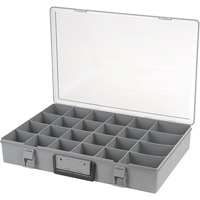Compartment Case, Plastic, 24 Slots, 18-1/2" W x 13" D x 3" H, Grey CB496 | Ontario Packaging
