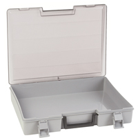 Compartment Case, Plastic, 15-1/2" W x 11-3/4" D x 2-1/2" H, Grey CB498 | Ontario Packaging