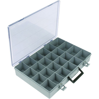 Compartment Case, Plastic, 24 Slots, 15-1/2" W x 11-3/4" D x 2-1/2" H, Grey CB499 | Ontario Packaging