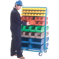 Mobile Bin Racks - Double Sided, 0 Bins, 36" W x 24" D x 67-1/2" H Ontario Packaging
