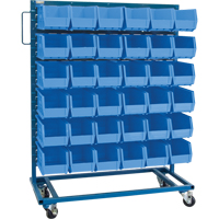Single-Sided Mobile Bin Rack, Single-sided, 36 bins, 36" W x 16" D x 46-1/2" H Ontario Packaging