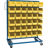 Single-Sided Mobile Bin Rack, Single-sided, 36 bins, 36" W x 16" D x 46-1/2" H Ontario Packaging