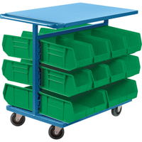 Bin Cart with Bins, Double-sided, 20 bins, 24" W x 38-1/2" D x 36-1/2" H Ontario Packaging