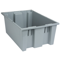 Stack & Nest Totes, 8" x 19.5" x 13.5", Grey Ontario Packaging